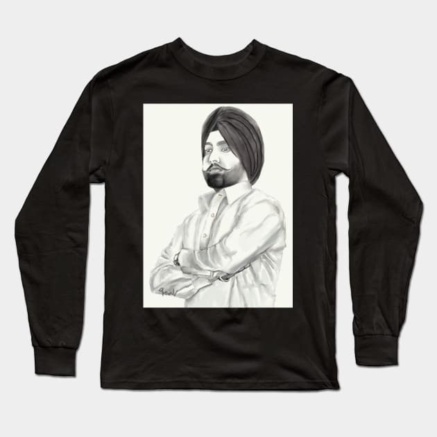 Ammy Virk Long Sleeve T-Shirt by sukhpalgrewal